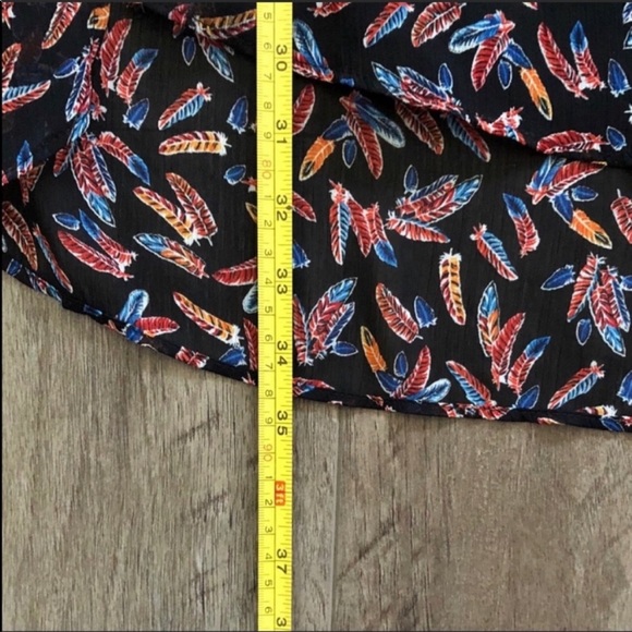 EUC Mango Casual Feather Print Dress & Slip Size 4 - Picture 5 of 14